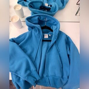 Aritzia Sweatfleece Boyfriend Fit Bright  Blue Hoodie